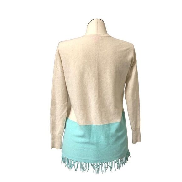 Lilly Pulitzer Womens Alessandra Cashmere Sweater XXS/XS Serene Blue Oatmeal - Picture 3 of 11